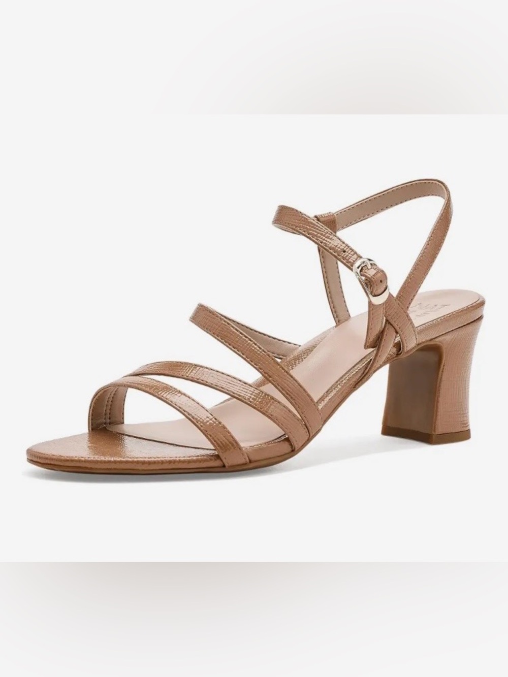 NATURALIZER NELLIE Strappy Block Heel Sandal in cafe. Sz 7. NWT